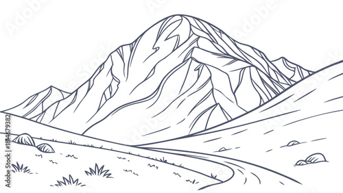 Ben Nevis – Minimal Mountain Outline, Clean Scottish Highlands Silhouette, Modern Nature & Travel Vector Design