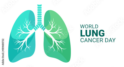 World Lung Cancer Day illustration with abstract lungs design  