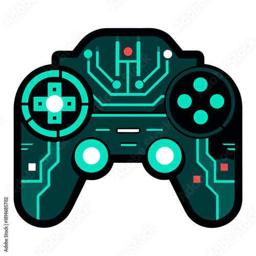 Futuristic innovative digital video game controller vector illustration