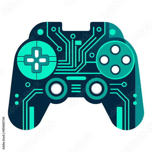 Futuristic innovative digital video game controller vector illustration