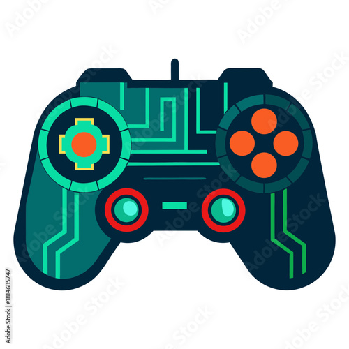 Futuristic innovative digital video game controller vector illustration