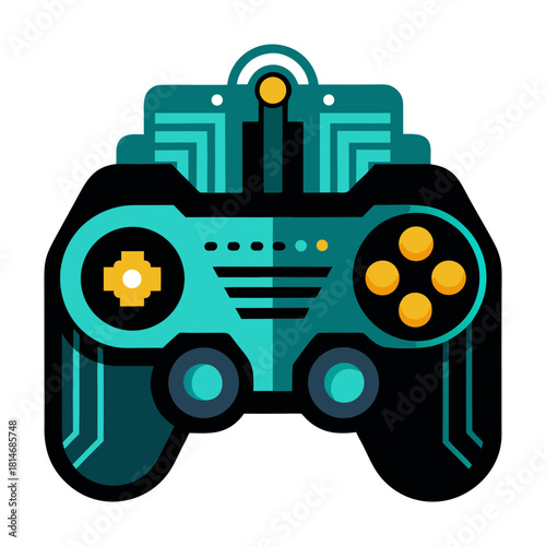 Futuristic innovative digital video game controller vector illustration
