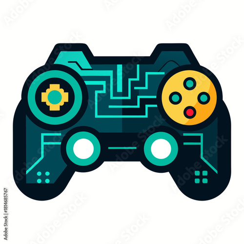 Futuristic innovative digital video game controller vector illustration
