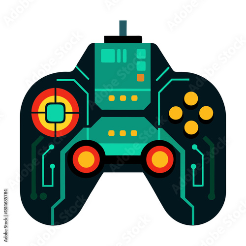 Futuristic innovative digital video game controller vector illustration