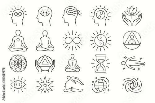 Metaphysical and Spiritual Symbol Icons Set