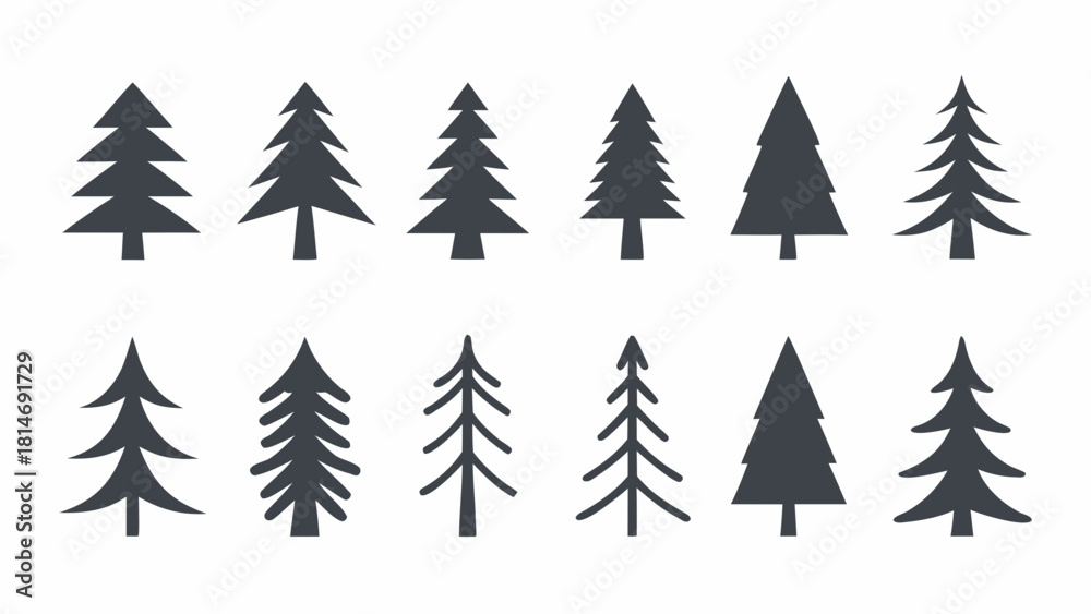 Obraz premium christmas trees collection