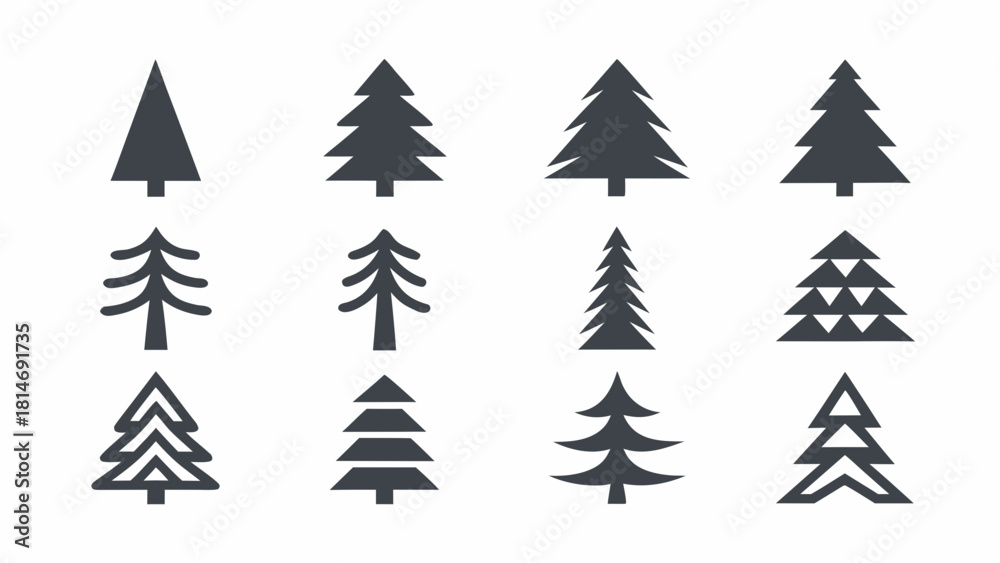 Obraz premium set of christmas trees