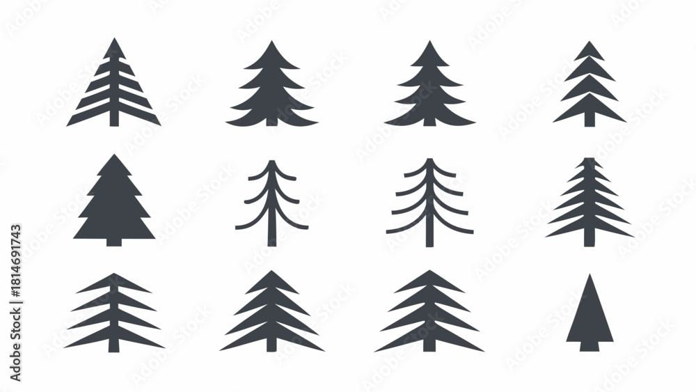 Obraz premium christmas trees vector