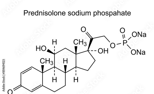 Prednisolone sodium phosphate, chemical structure of prednisolone sodium phosphate, drug substance
