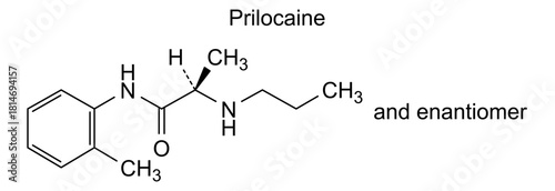 Prilocaine, chemical structure of prilocaine, drug substance