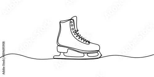 a classic ice skate boot, ideal for winter sports, skating themes, and simple artistic designs.