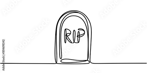 a tombstone with RIP text, symbolizing death, memory, Halloween themes, and cemetery imagery.