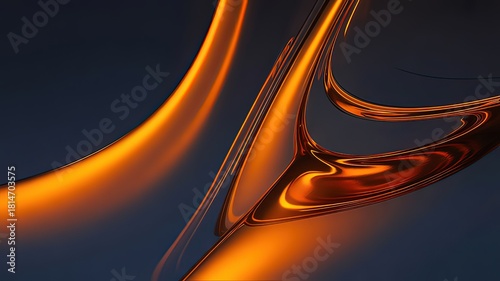 Liquid Chrome Abstract Glossy Fluid Wave Gradient Futuristic Background