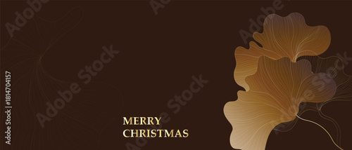 Christmas banner with ornate snowflakes and festive typography, Merry Christmas and Happy New Year greeting card header banner, website banner, social media banner, marketing material