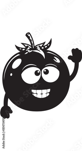 Playful anthropomorphic grape cartoon character with bandana and cheerful smile illustration.