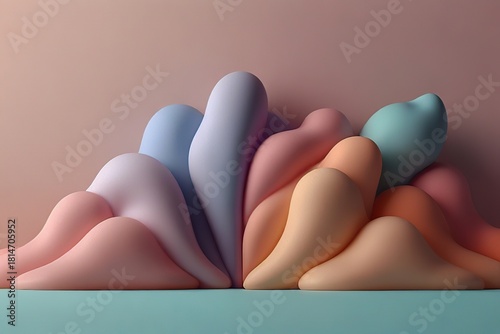 Background 2d illustration shapes abstract pastel color