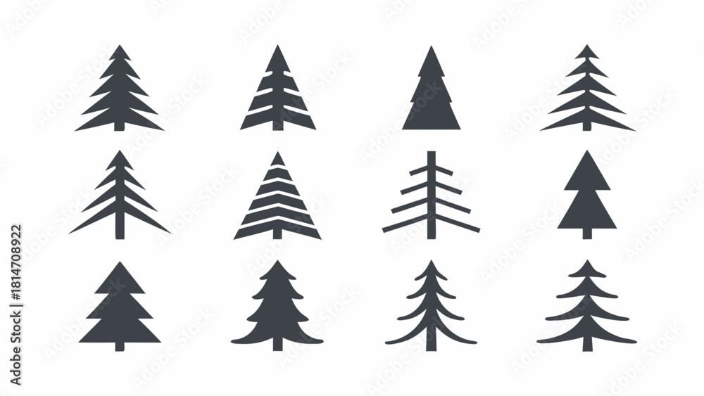 Obraz premium set of christmas trees