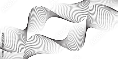 Abstract vector background with black wavy lines. EPS10