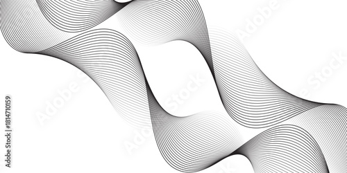 Abstract vector background with black wavy lines. EPS10