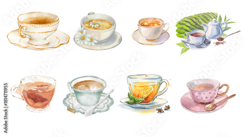 Delicious Watercolor Illustrations of Various Waffles with Toppings and Different Styles for Culinary Designs