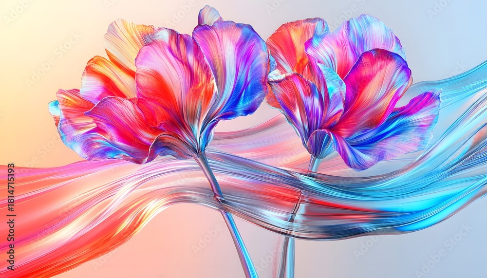 Obraz premium Vibrant abstract floral composition.