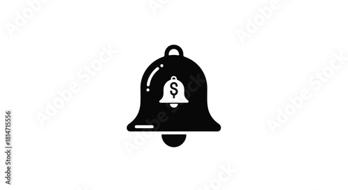 Notification bell with dollar sign, symbolizing financial alerts and alerts for money-related news.