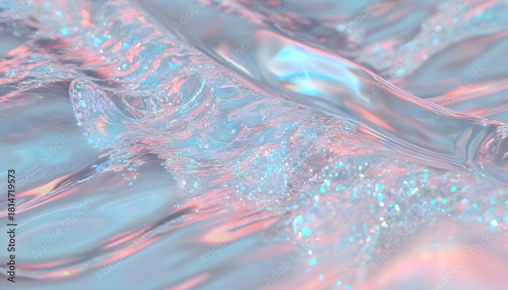 Fototapeta premium Iridescent water surface with reflections