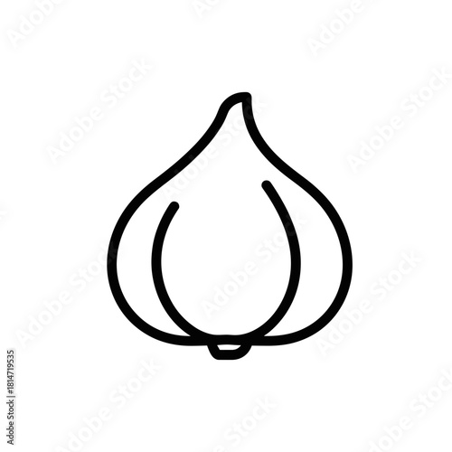 Fig fruit line drawing on white background in minimalist style with copy space