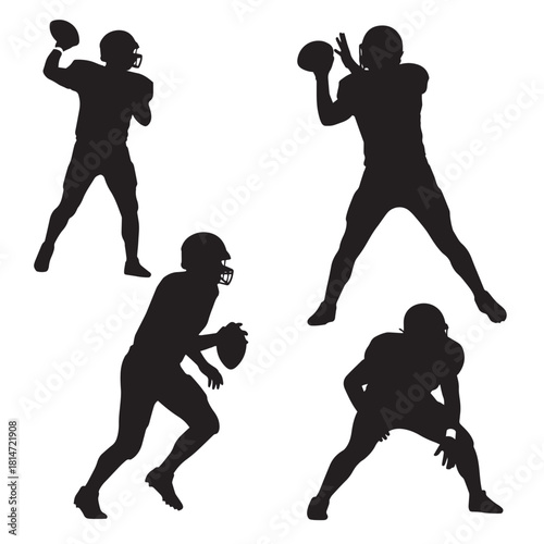 American football silhouettes
