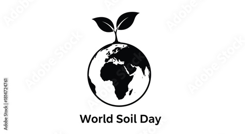 A growing sprout emerging from a globe symbolizing earth and environmental preservation