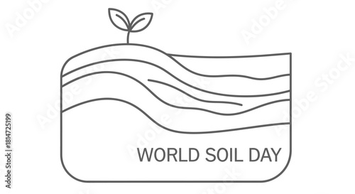 A simple line drawing depicts a seedling growing from layered soil with text
