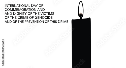 A black candle flame against a white background with text honoring genocide victims