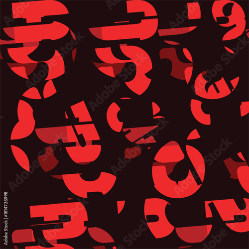 seamless pattern with red and black abstract vector , fbric fashion, creative ,puzzled , illustration suitable for prints and business works , fashion works 