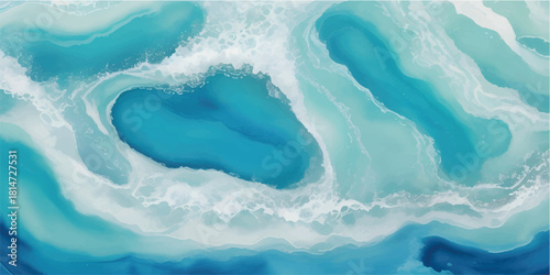 A heart of blue water reflecting the light and clouds of the sky on a cold winter day