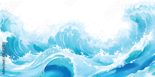 Abstract blue texture of frozen liquid water with an icy wave pattern