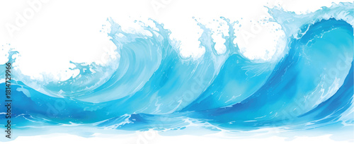 Abstract blue waves create a beautiful summer cloudscape in the clear sky