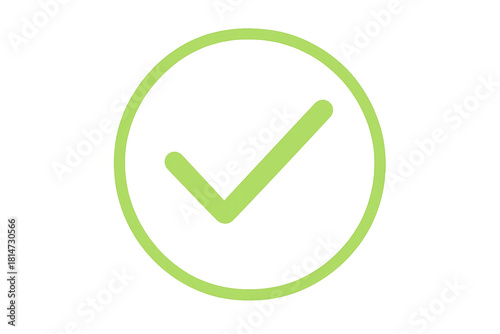 Free Download Green check mark in circle icon verifying approval, success, completion, confirmation, and positive achievement on transparent background - GFXLoad