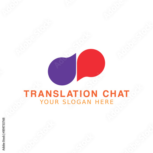 chat translation logo design vector
