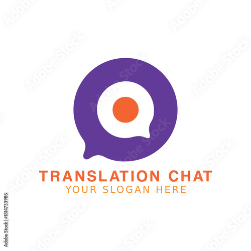 chat translation logo design vector