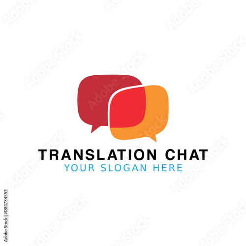 chat translation logo design vector