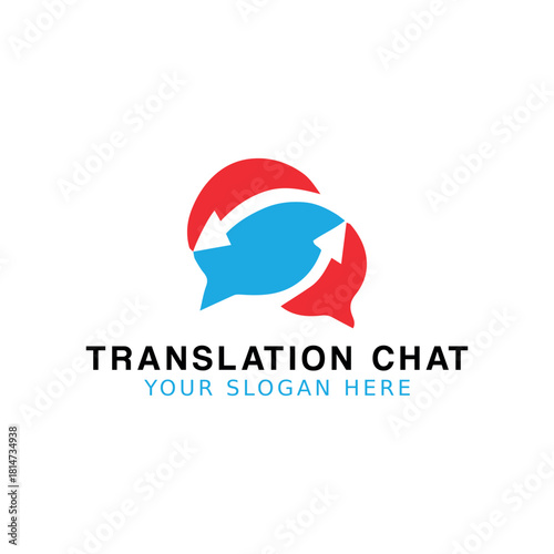 chat translation logo design vector