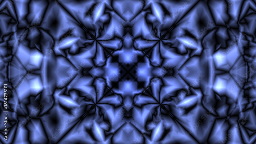 Naklejka premium Abstract blue mosaic pattern with geometric shapes and luminous glow for modern background design