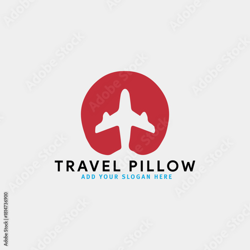 travel pillow logo design vector