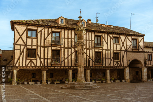 Peñaranda de Duero, Burgos, Spain. Grand Plaza Mayor and Renaissance Avellaneda Palace.