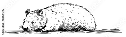 sleeping bear hand drawn wildlife sketch