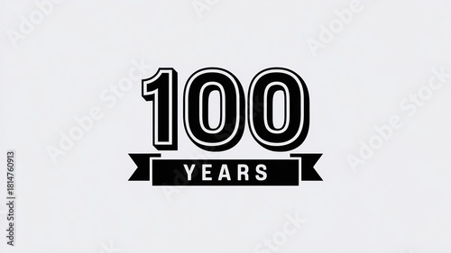 Celebrate a Century! Classic 100 Years Anniversary Emblem for Business Success and Milestone Recognition, Perfect for Corporate Events