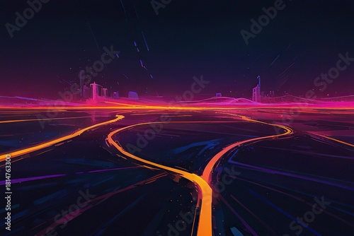 night traffic on the road