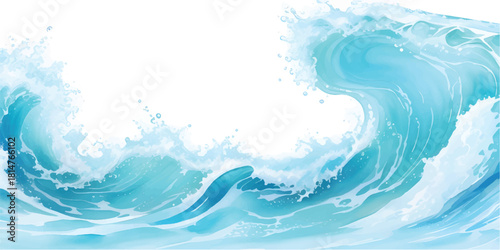 Blue ocean wave splash vector design illustration background pattern
