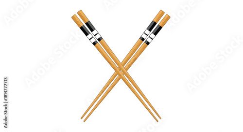 A pair of crossed chopsticks a simple illustration on a white background