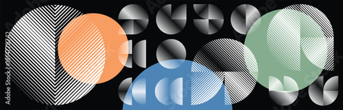 Abstract geometric line shapes set - modern deform semi circles and segmented circles for branding and layout design . Toolkit collection , for modular design projects. Vector pack.
